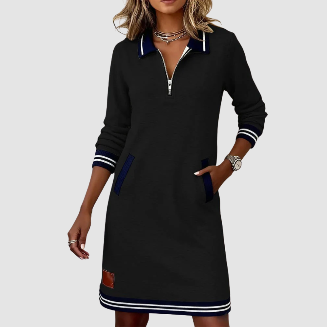 Lyssa™ | Abito chic con zip sullo scollo