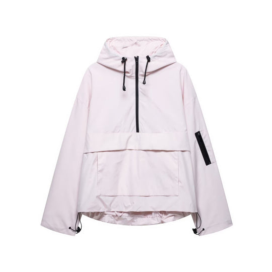Anorak da Donna con Cappuccio e Mezza Zip