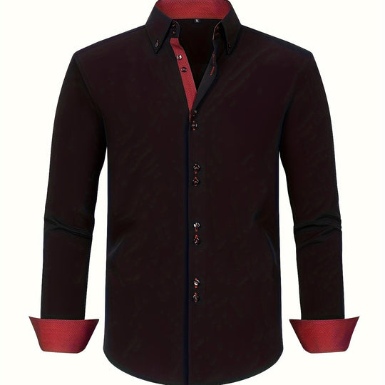 Alberto | Camicia elegante leggera con dettagli a contrasto