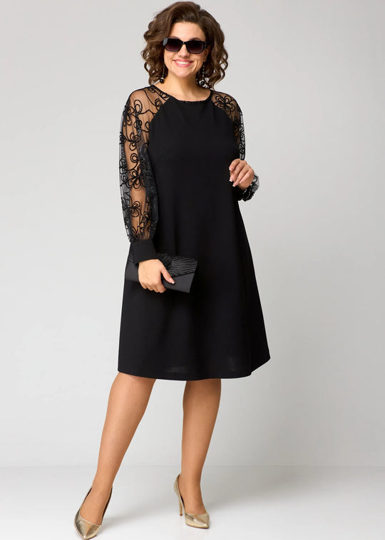 Edyth™ | Abito elegante con maniche in pizzo