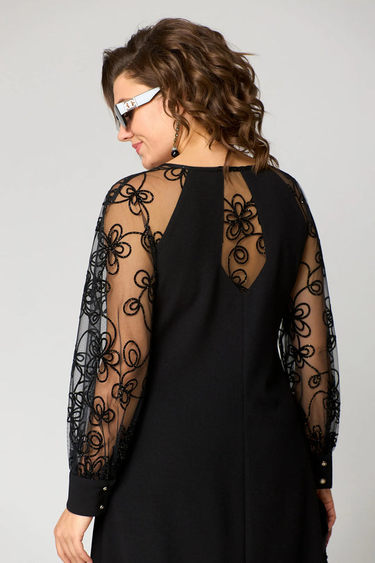 Edyth™ | Abito elegante con maniche in pizzo