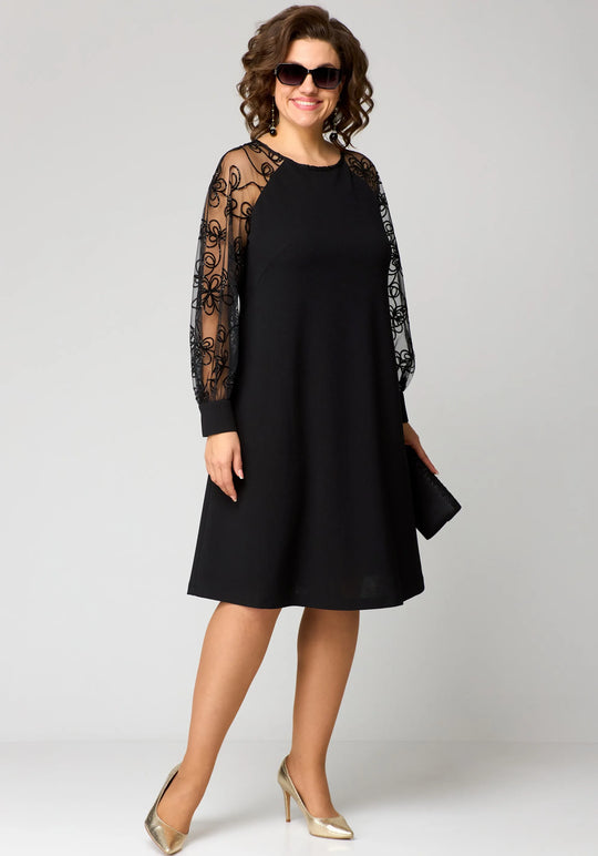 Edyth™ | Abito elegante con maniche in pizzo
