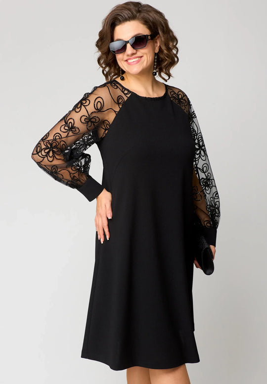 Edyth™ | Abito elegante con maniche in pizzo