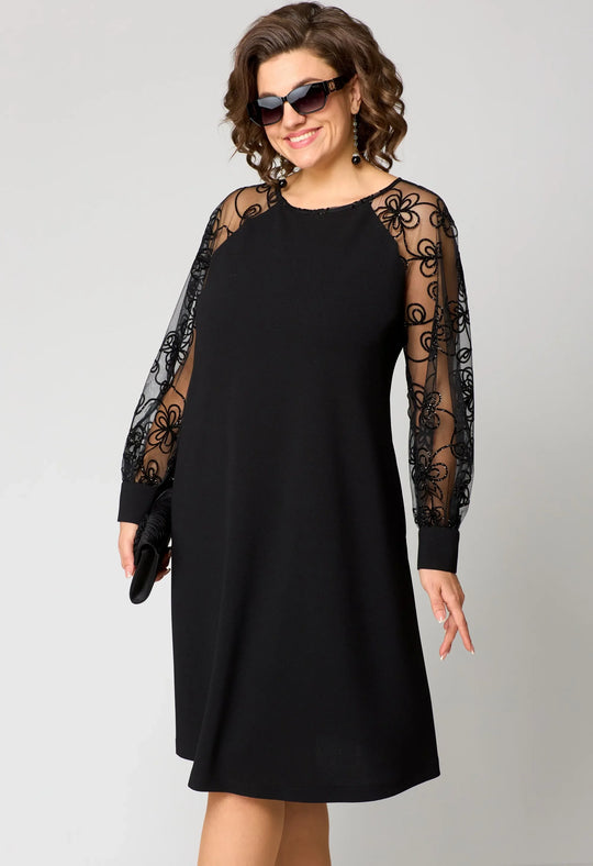 Edyth™ | Abito elegante con maniche in pizzo
