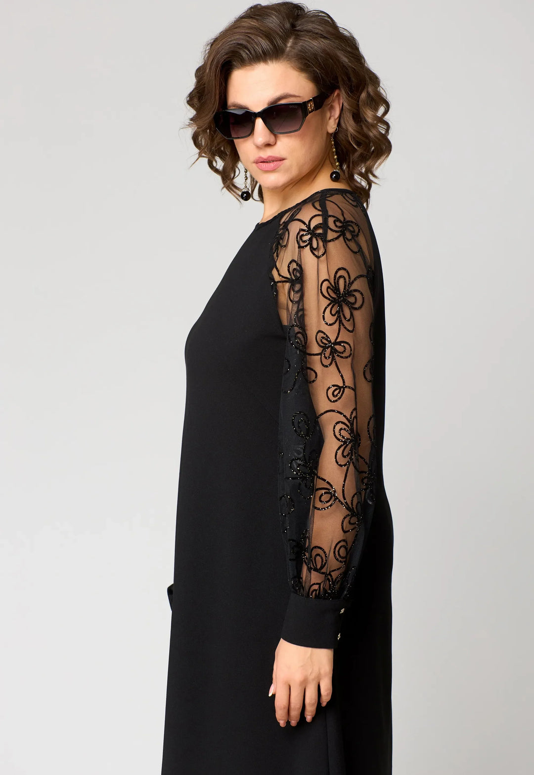 Edyth™ | Abito elegante con maniche in pizzo