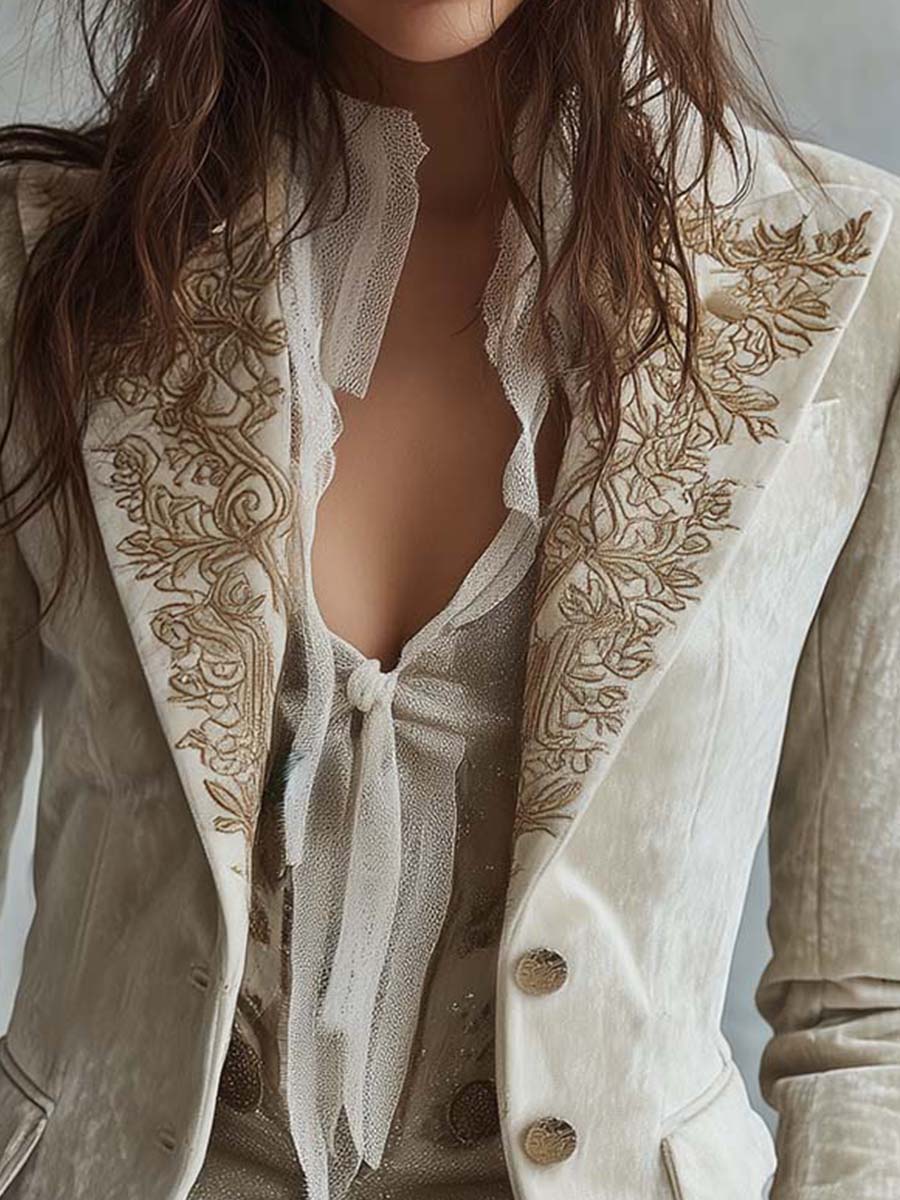 Bianca™ | Blazer Ricamato Avorio