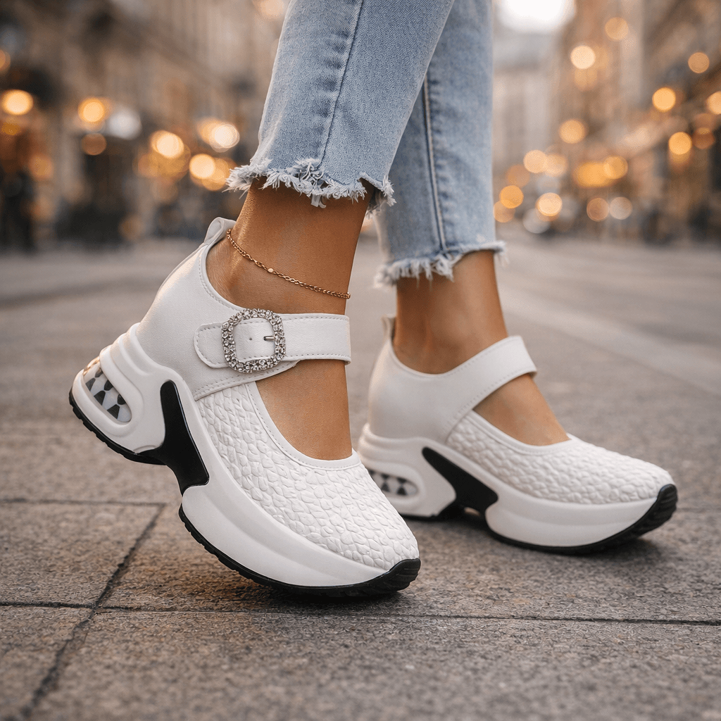 Bella | Sneakers con plateau e dettaglio gioiello