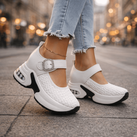 Bella | Sneakers con plateau e dettaglio gioiello