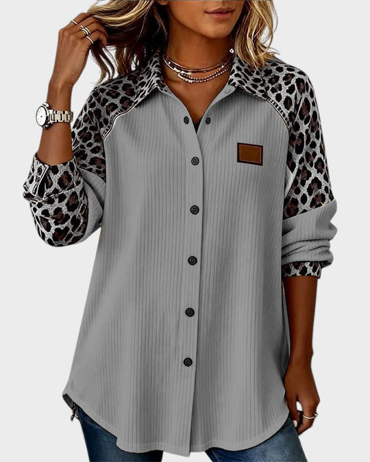 Jackie™ Leopard Print Button-Down Shirt