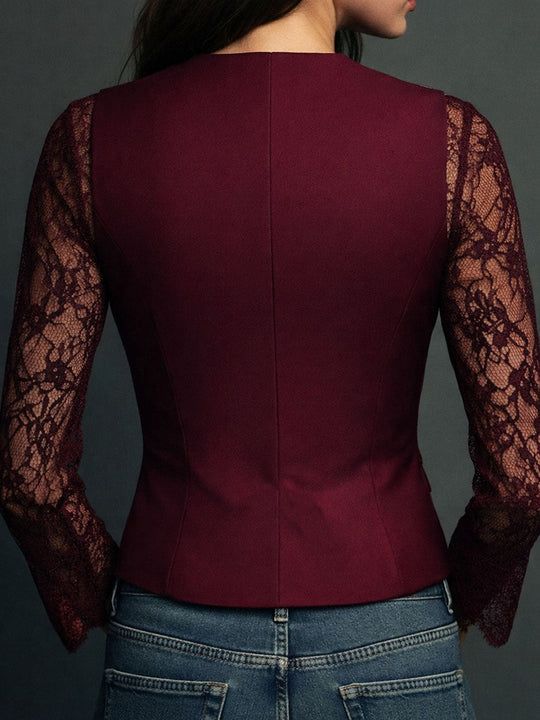 Noemi™ | Blazer Nero con Maniche Semitrasparenti