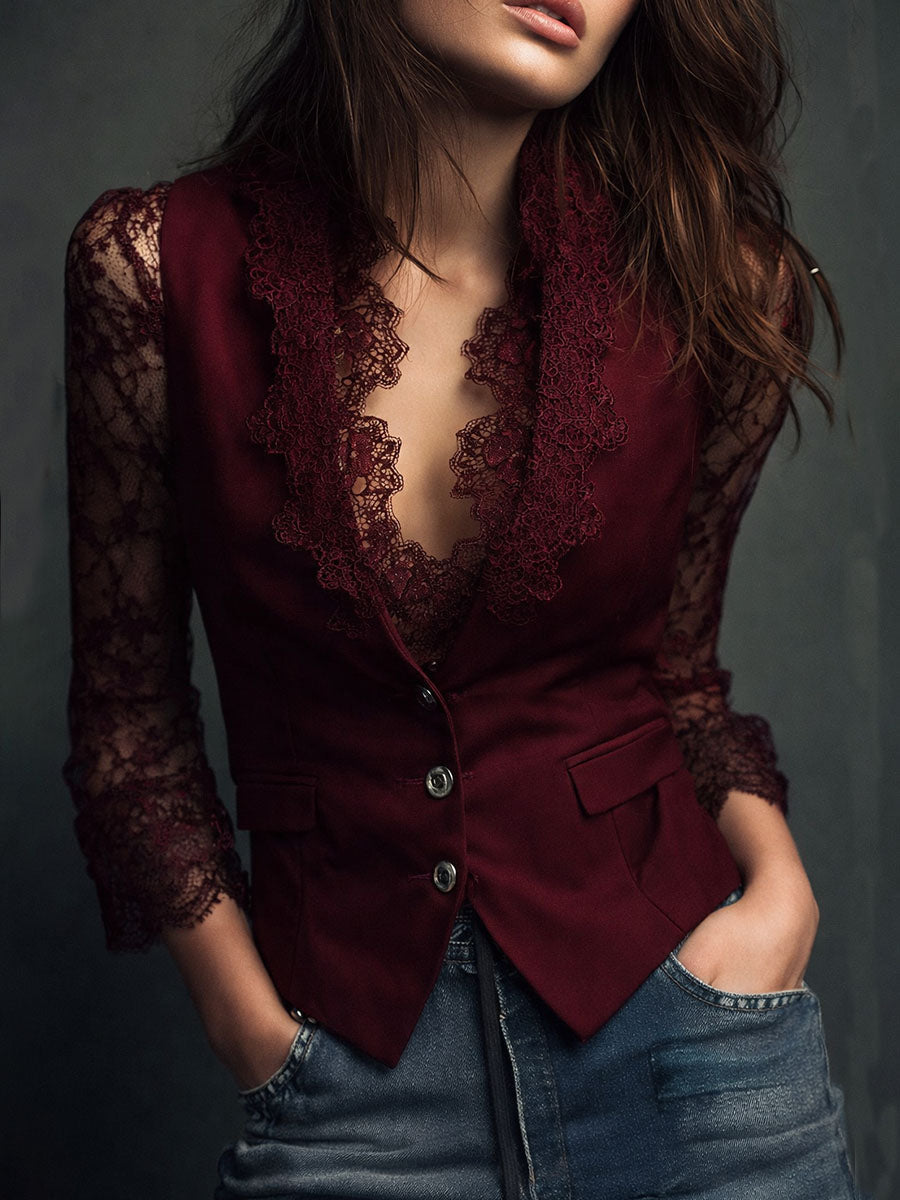 Isabella™ | Blazer con Maniche Semitrasparenti