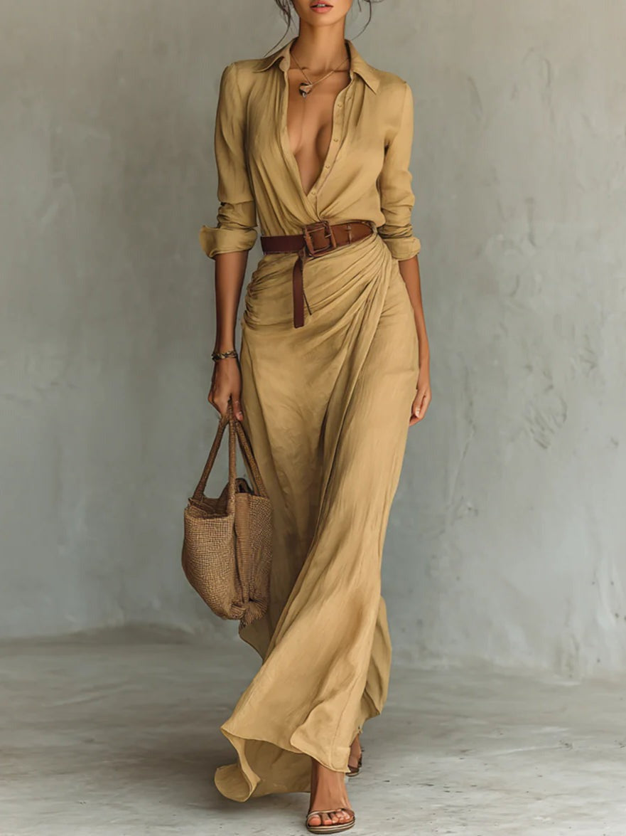 Gwen™ | Abito chemisier elegante con cintura in omaggio
