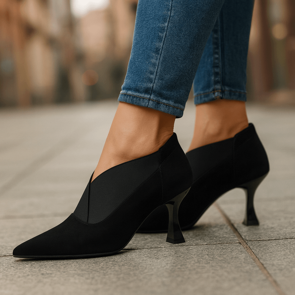 Luna | Scarpe con tacco effetto camoscio