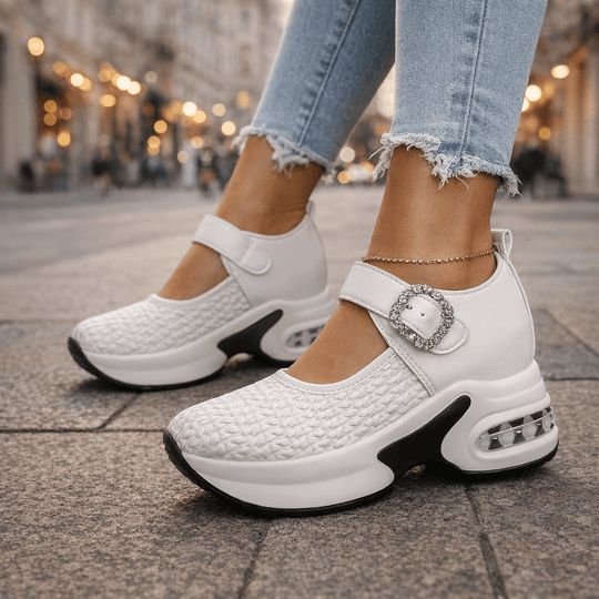 Bella | Sneakers con plateau e dettaglio gioiello