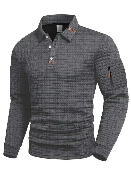 Polo Uomo a Maniche Lunghe con Taschino sulla Manica