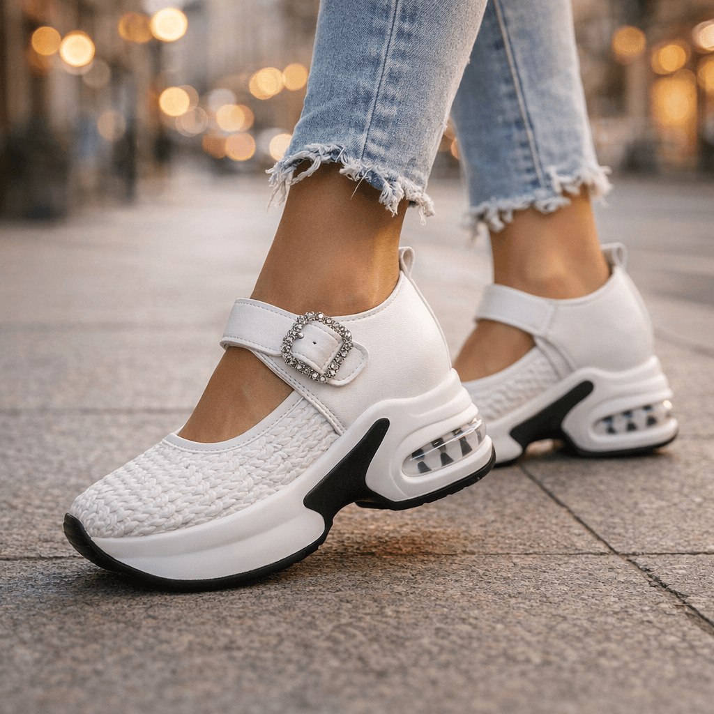 Bella | Sneakers con plateau e dettaglio gioiello
