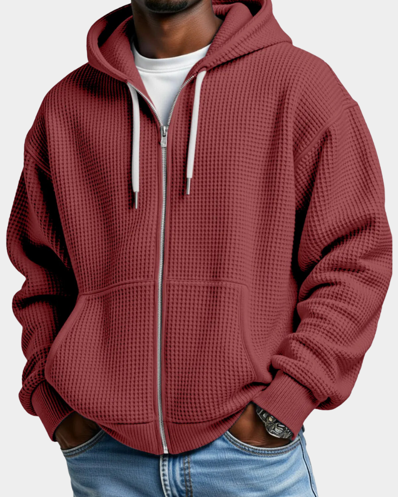 Carl | Felpa Oversize con Zip, Cappuccio e Tasca a Marsupio