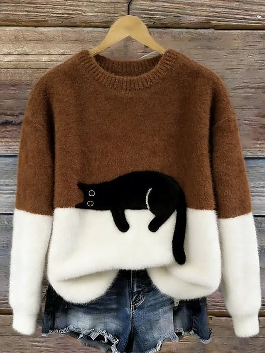 LUNA™ | Maglione Oversize Morbido con Gatto