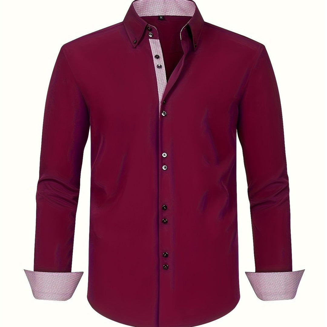 Alberto | Camicia elegante leggera con dettagli a contrasto