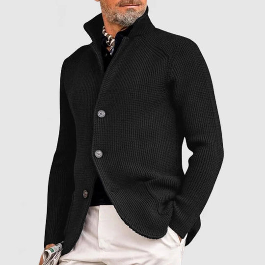 Cardigan da Uomo con Bottoni e Tasche Frontali