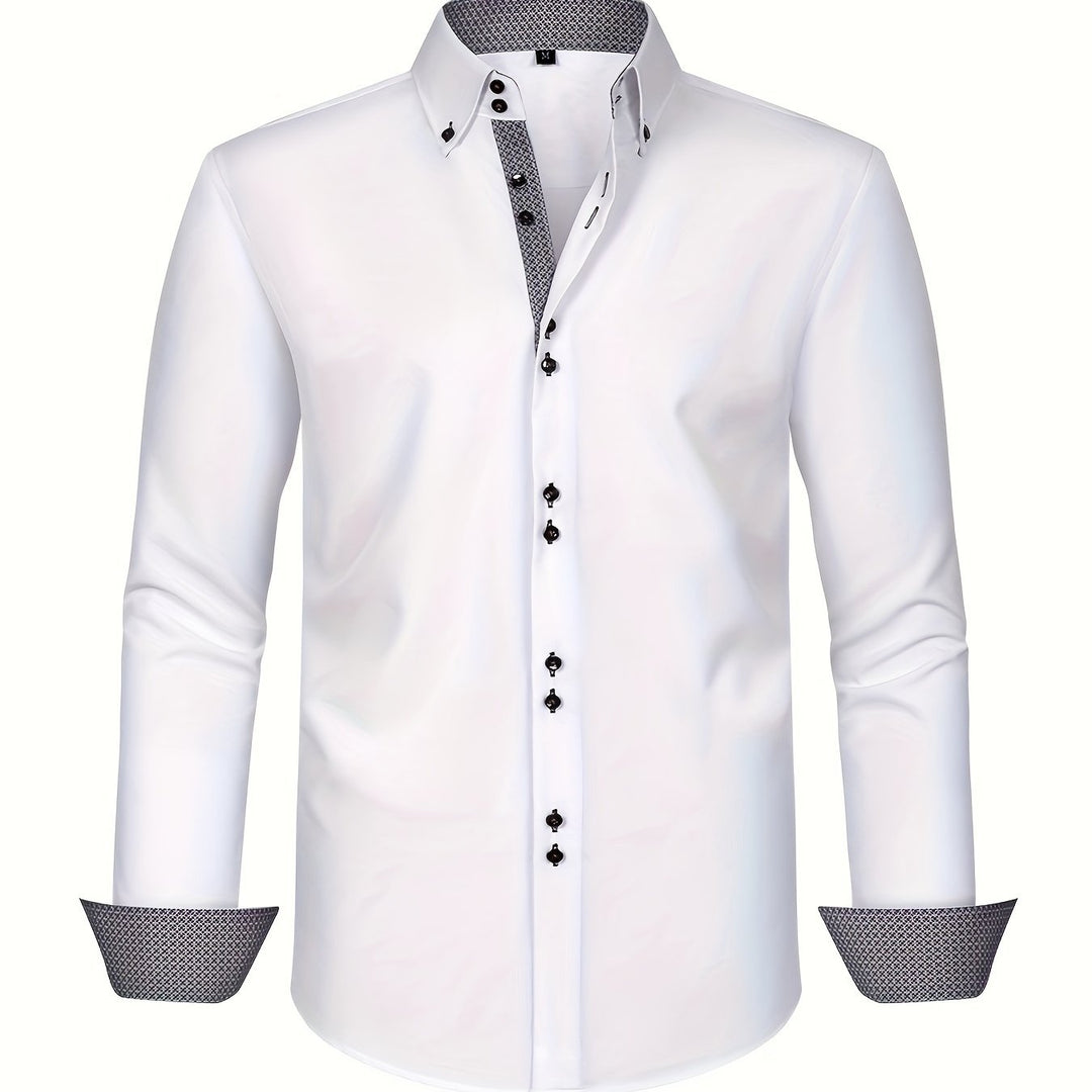 Alberto | Camicia elegante leggera con dettagli a contrasto
