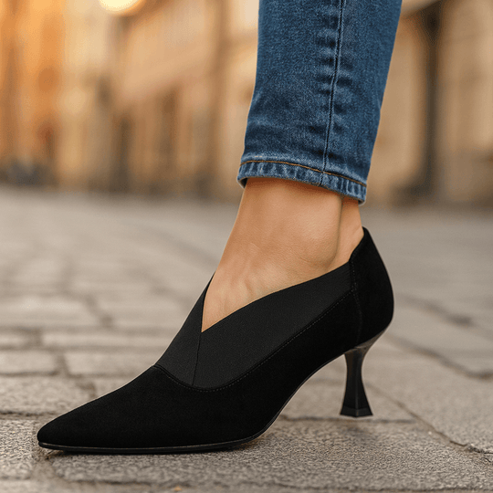 Luna | Scarpe con tacco effetto camoscio