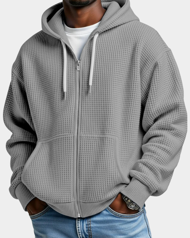 Carl | Felpa Oversize con Zip, Cappuccio e Tasca a Marsupio