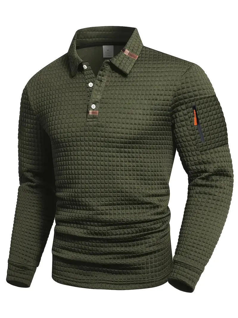 Polo Uomo a Maniche Lunghe con Taschino sulla Manica