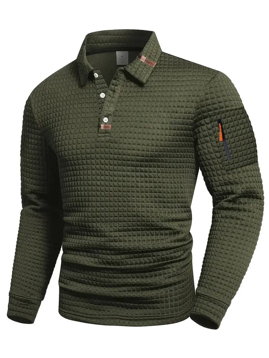 Polo Uomo a Maniche Lunghe con Taschino sulla Manica