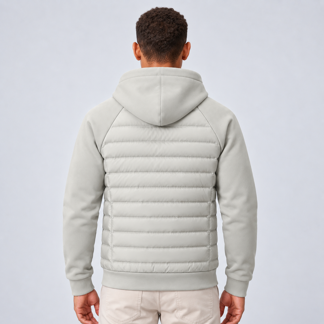 Piumino da Uomo Montarello con Cappuccio e Pannelli Trapuntati