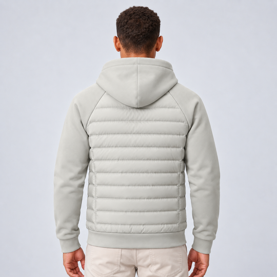 Piumino da Uomo Montarello con Cappuccio e Pannelli Trapuntati