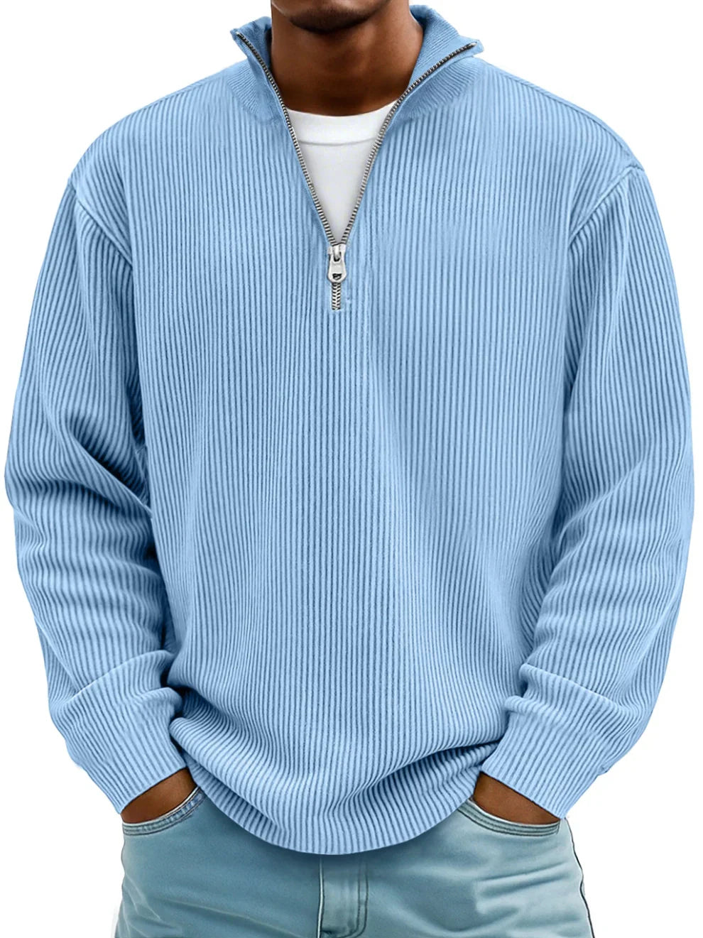 Matteo™ | Maglione a Coste con Collo Zip