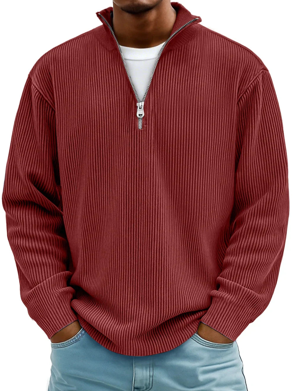 Matteo™ | Maglione a Coste con Collo Zip