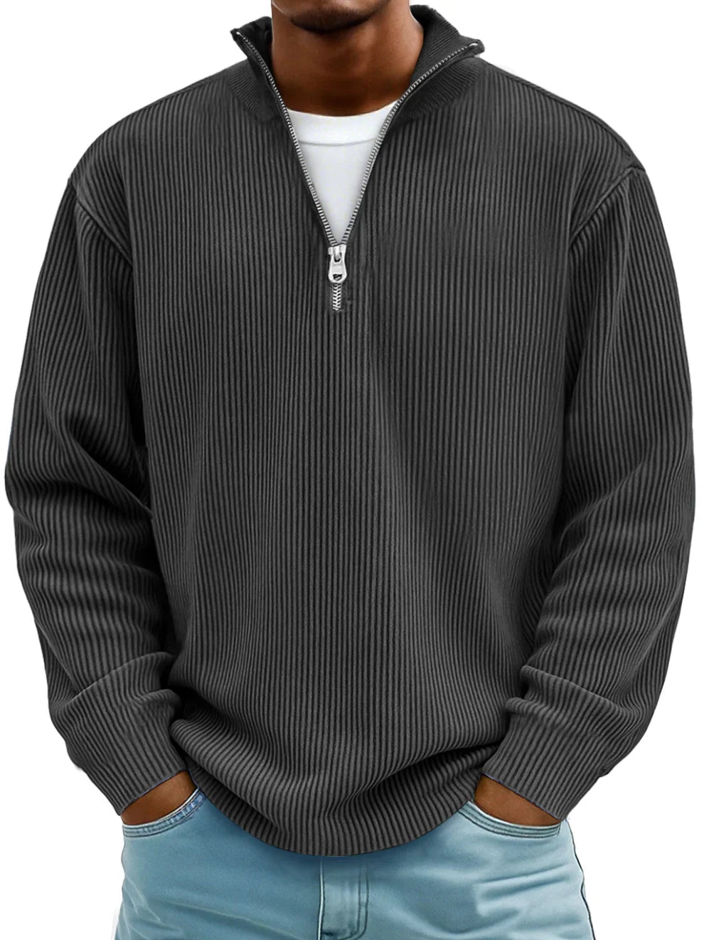 Matteo™ | Maglione a Coste con Collo Zip
