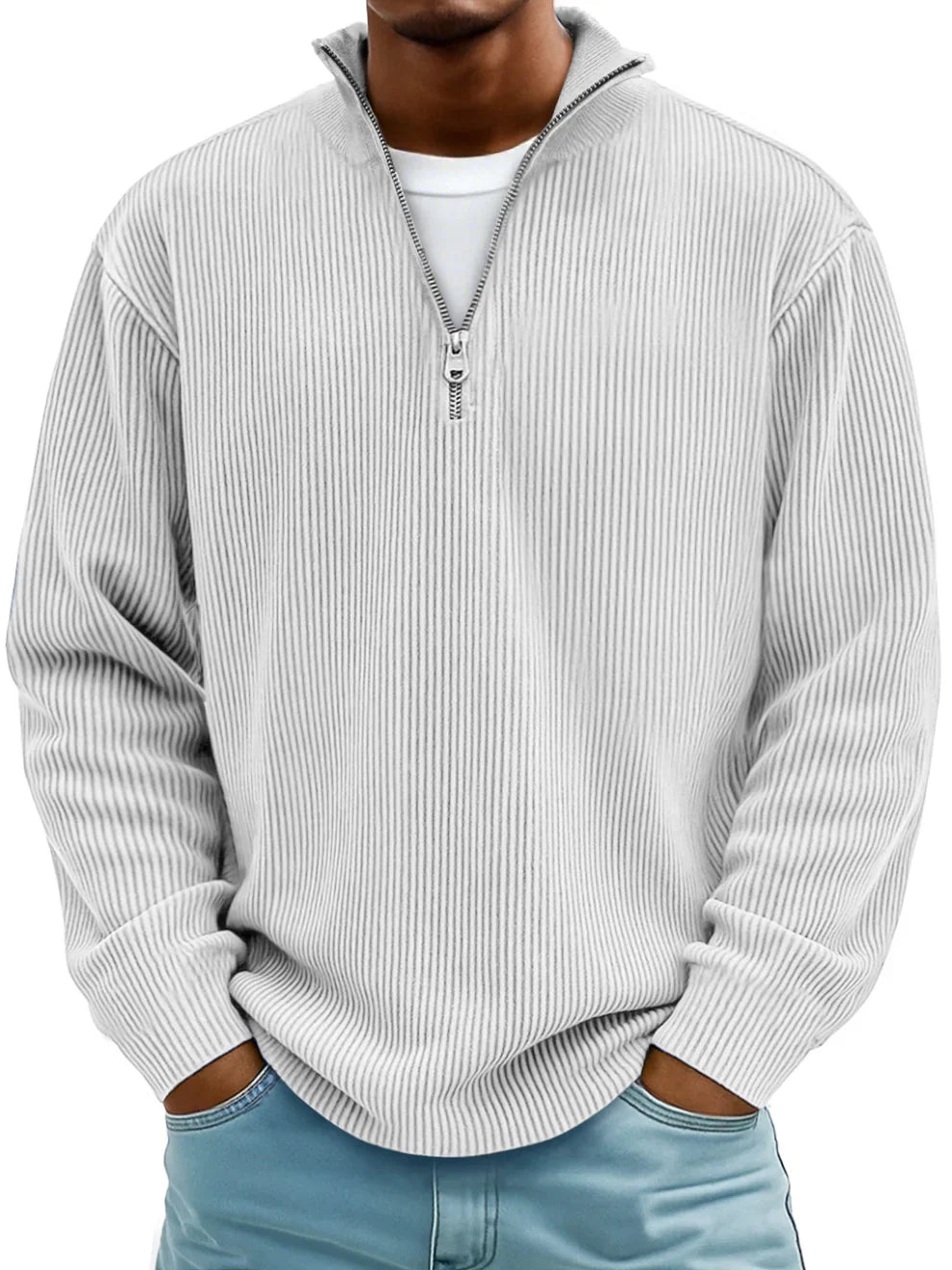 Matteo™ | Maglione a Coste con Collo Zip