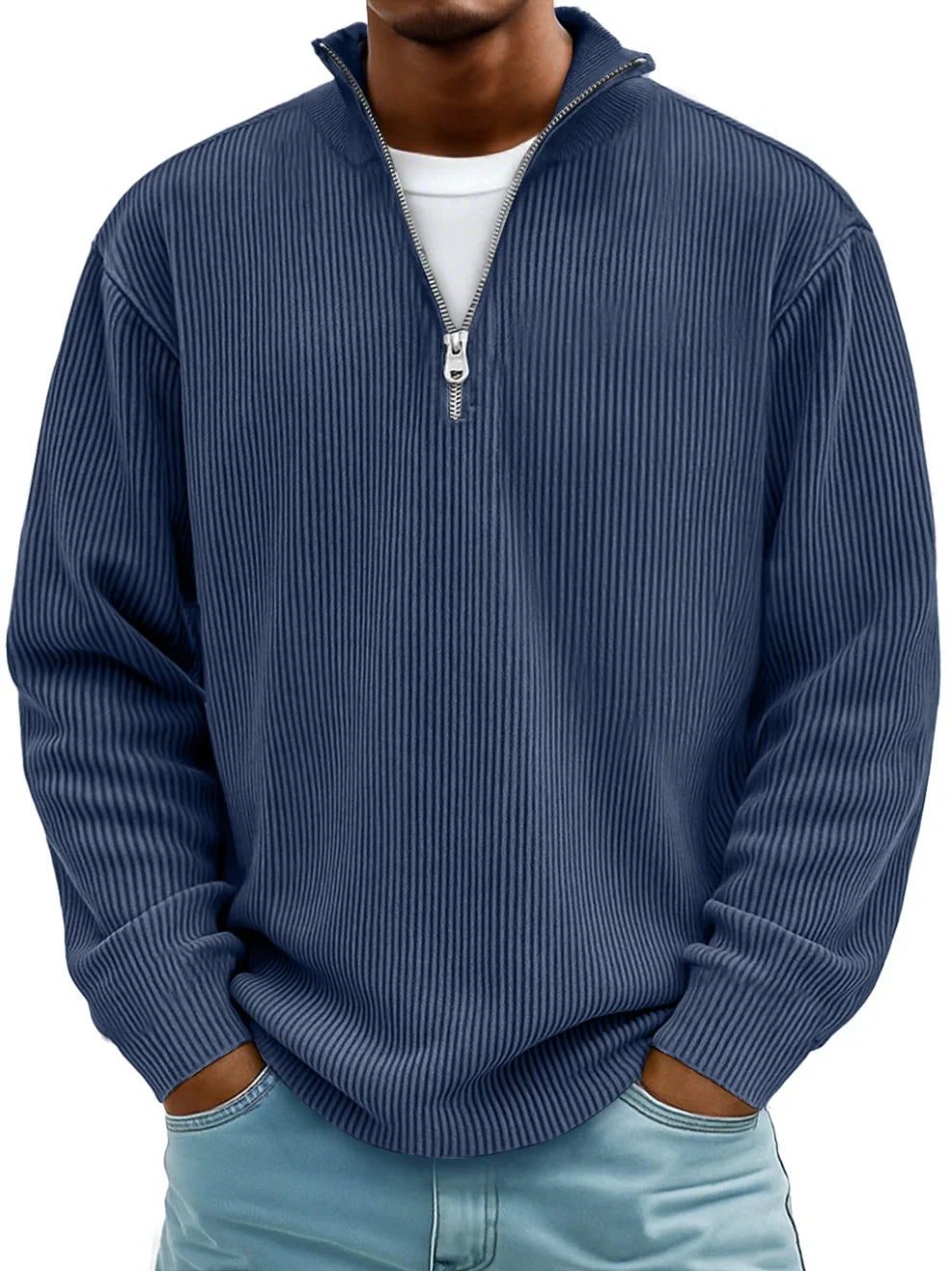 Matteo™ | Maglione a Coste con Collo Zip