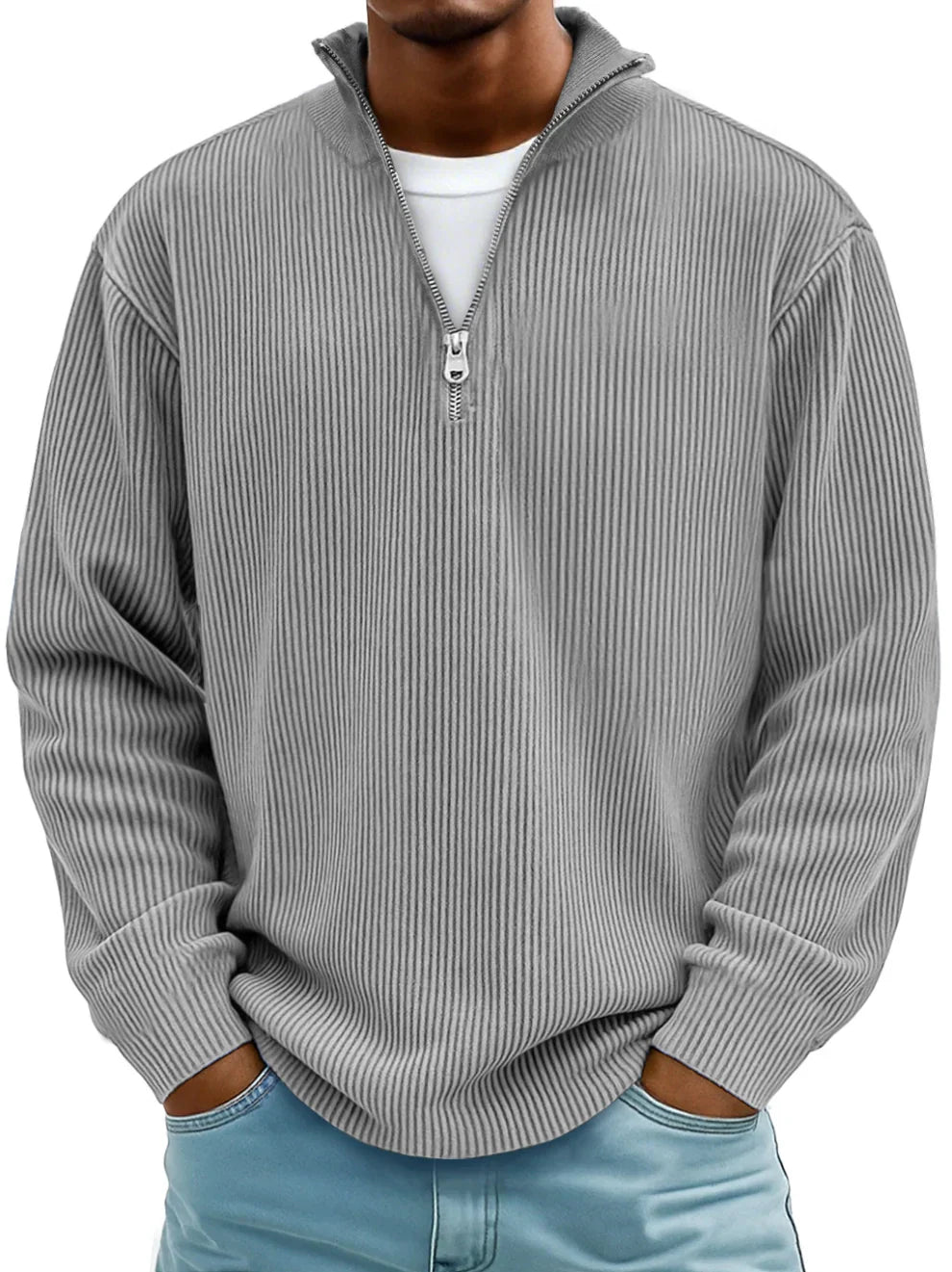 Matteo™ | Maglione a Coste con Collo Zip
