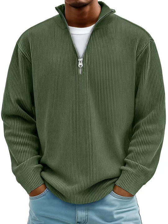 Matteo™ | Maglione a Coste con Collo Zip