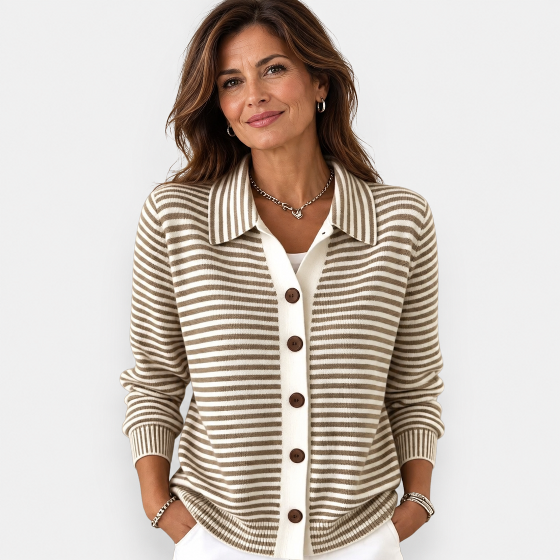 Lesley | Cardigan a Righe in Cotone