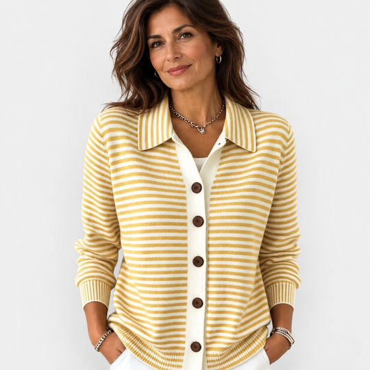 Lesley | Cardigan a Righe in Cotone