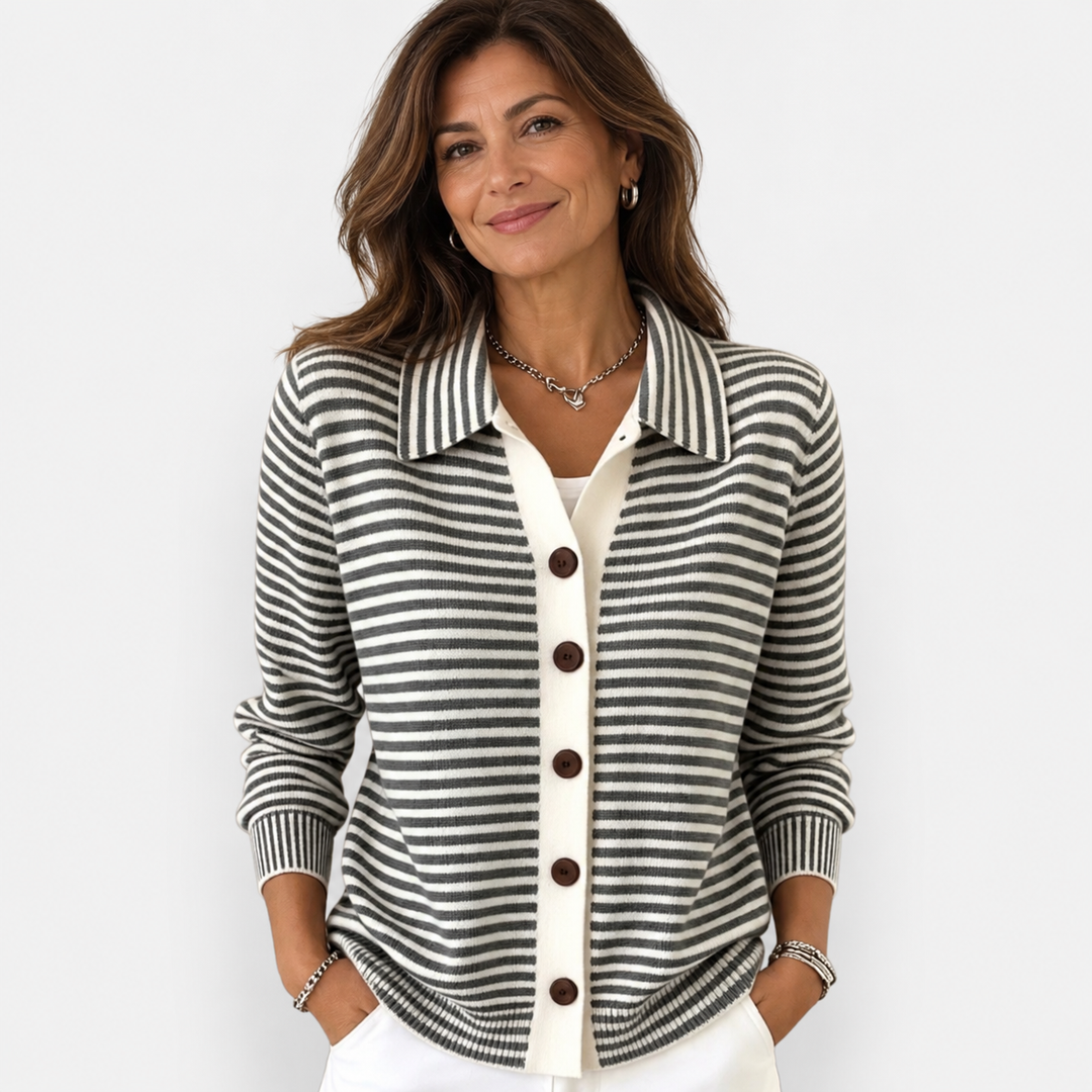Lesley | Cardigan a Righe in Cotone