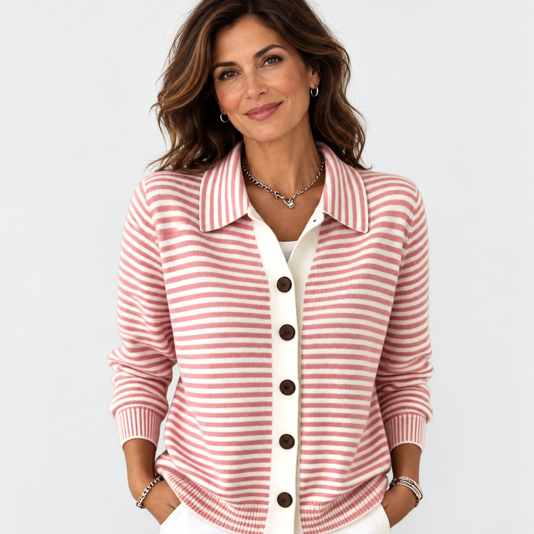 Lesley | Cardigan a Righe in Cotone