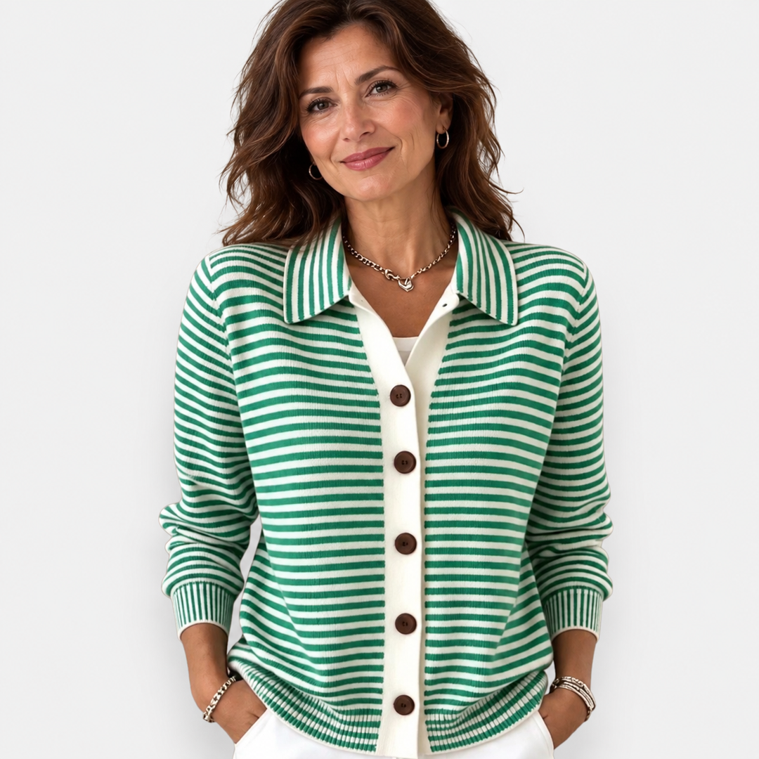 Lesley | Cardigan a Righe in Cotone