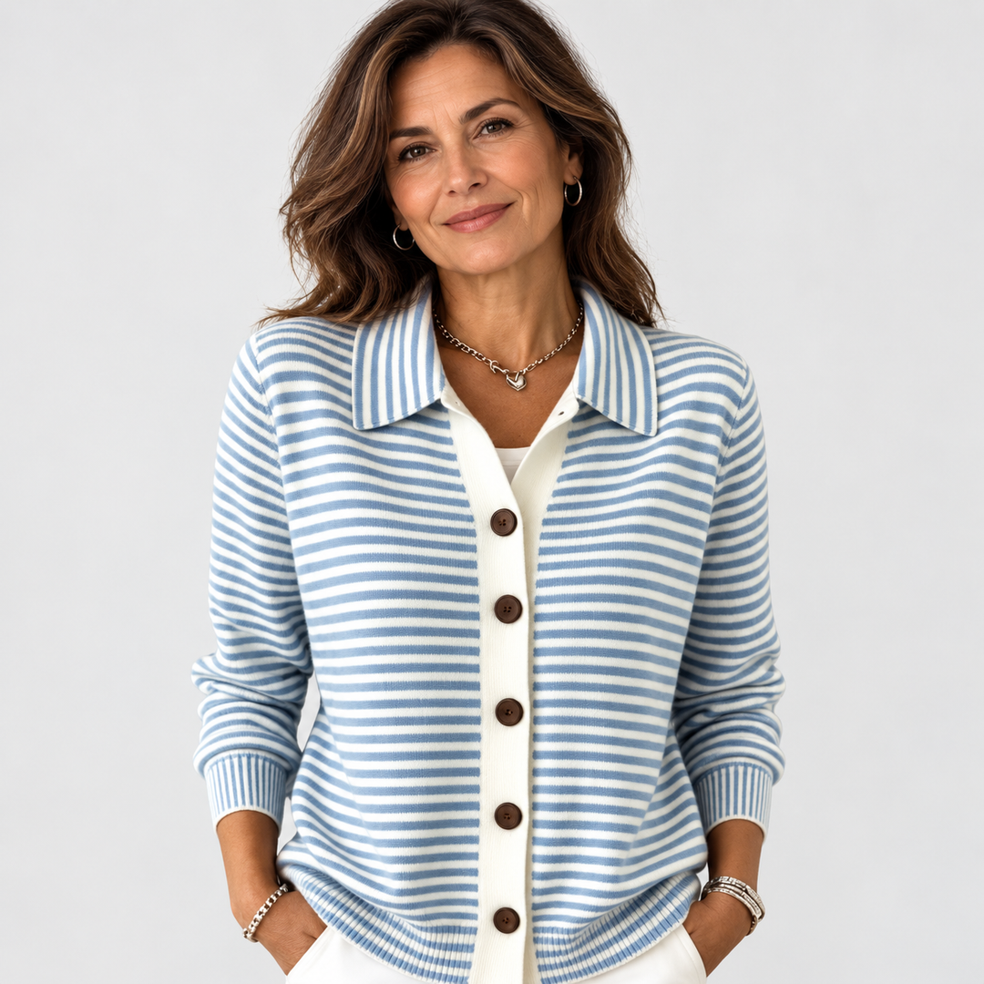 Lesley | Cardigan a Righe in Cotone