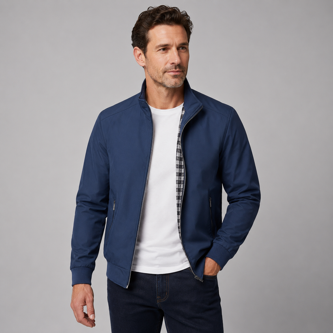 Bomber Aderente da Uomo Valenti Milano con Collo Alto