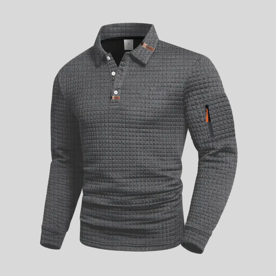 Polo Uomo a Maniche Lunghe con Taschino sulla Manica