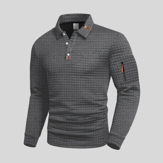 Polo Uomo a Maniche Lunghe con Taschino sulla Manica