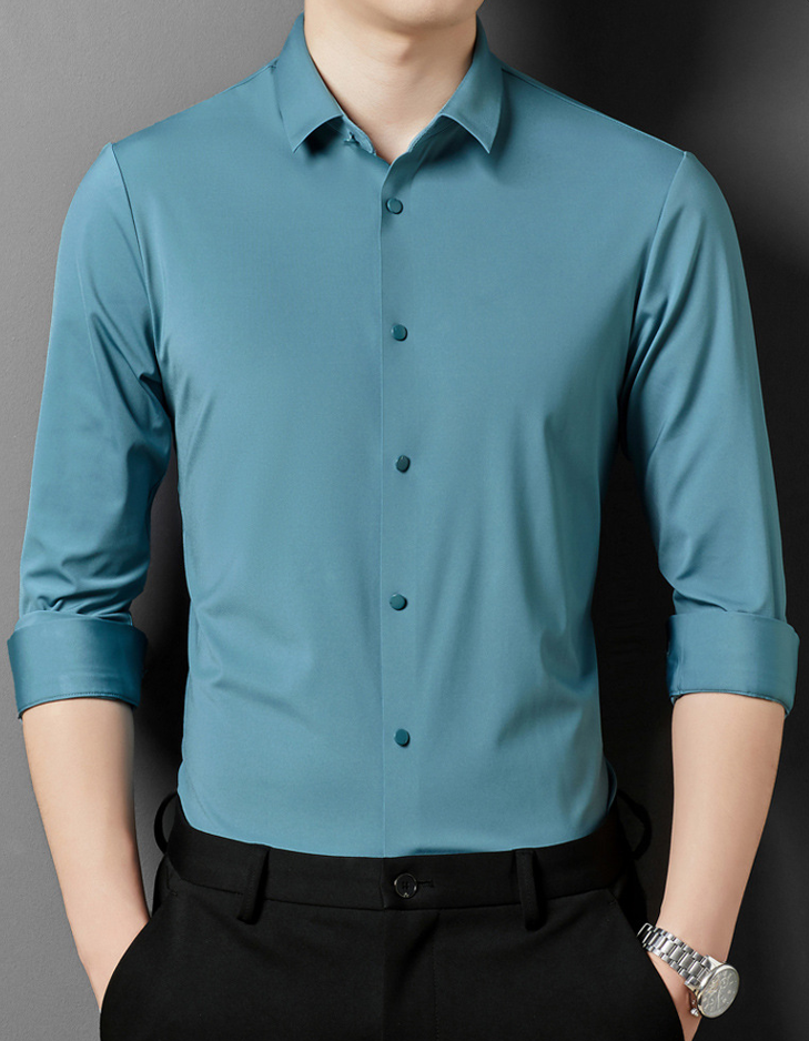 Camicia da uomo elasticizzata, traspirante e senza stiro