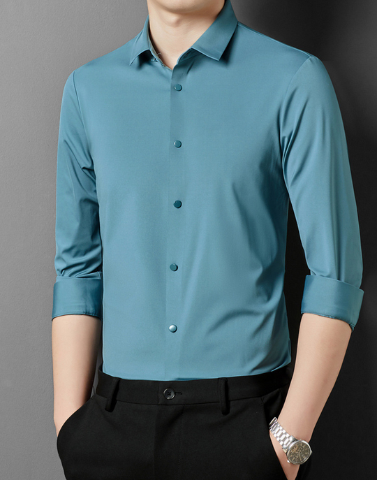 Camicia da uomo elasticizzata, traspirante e senza stiro