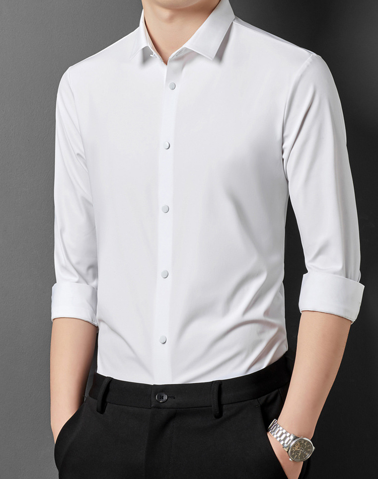 Camicia da uomo elasticizzata, traspirante e senza stiro